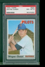1970 Topps Baseball Card - #323 Wayne Comer, PSA 8 NM/MT