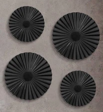 Black Metal Wall Art Decor For Living Room, Wall Hanging Decor Set Above TV W...