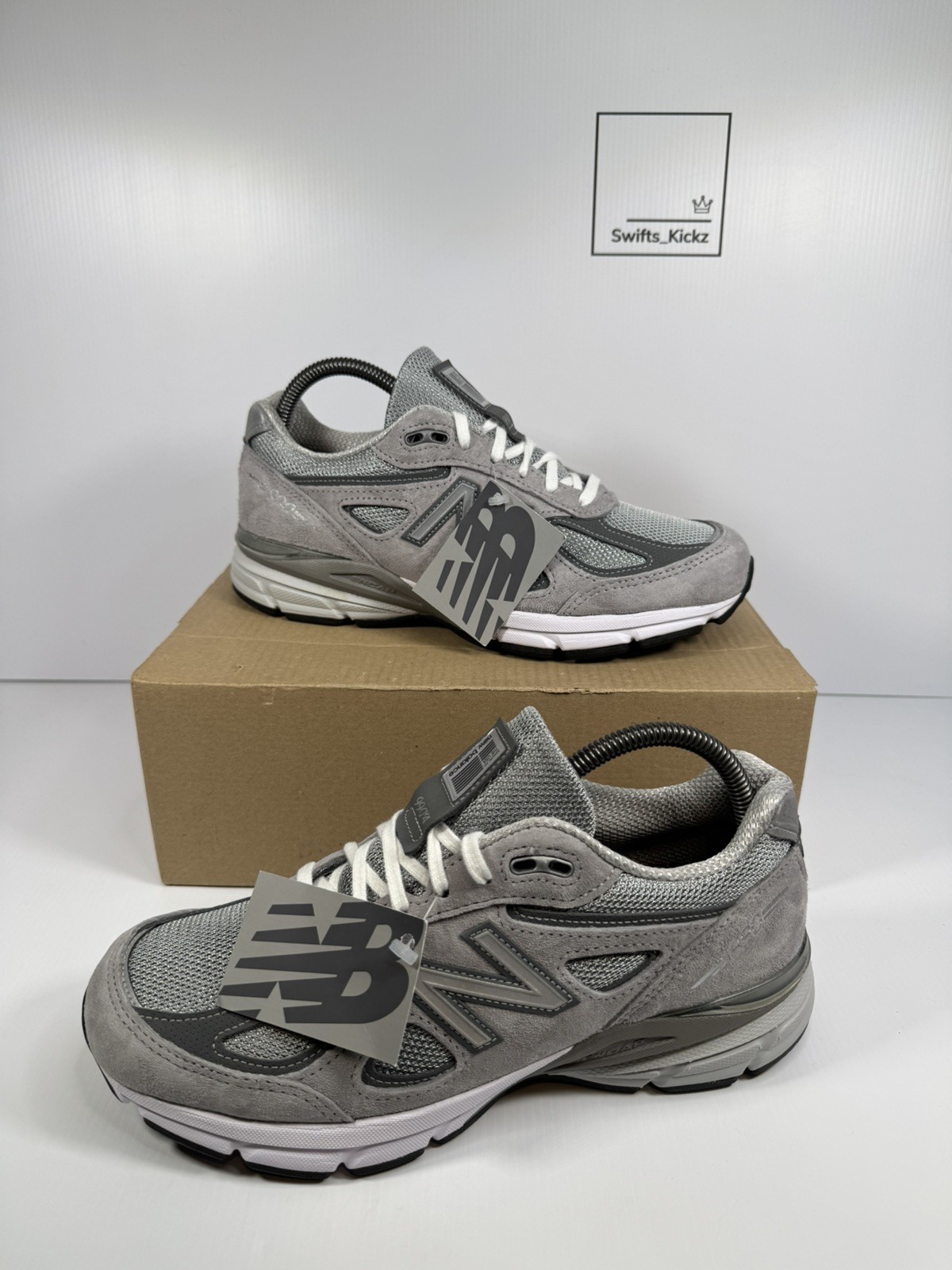 New Balance 990v4 Hecho en EE. UU. Zapatillas Zapatos - Gris/Plateado - Talla UK 6 - NUEVO