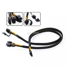 Dual 8Pin 6 2 to 12Pin GPU Cable Black Sleeved Power Cable for DELL R7525 58cm