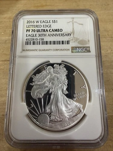 2016W American Silver Eagle 30th Anniversary Lettered Edge NGC PF 70 Ultra Cameo