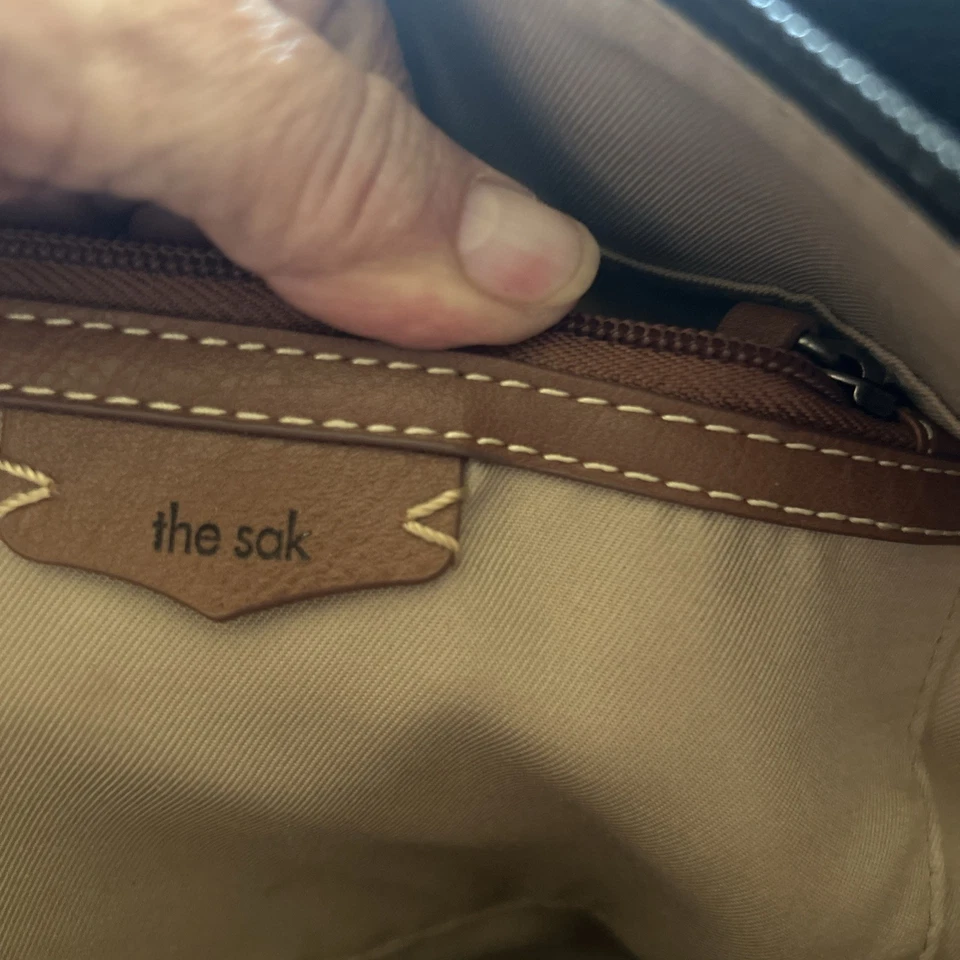 Bolso de hombro para mujer The Sak Bolinas de cuero negro en relieve Western Boho Foto 4 de 4