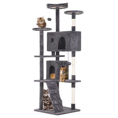 Cat Tree 70in Cat Tower Multi-Level Durable Cat Scratching Post & Cozy Fun Ca...
