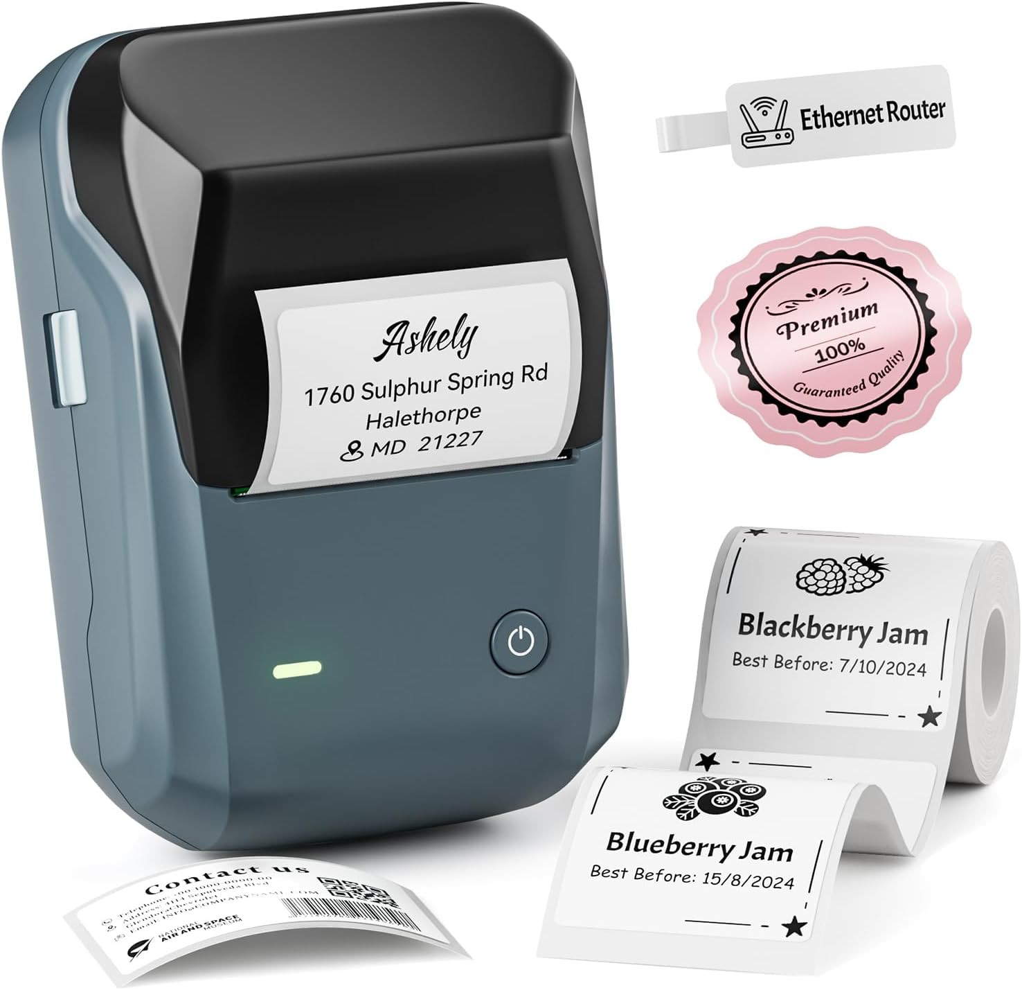 B1 Label Maker Machine with Tape, 2 Inch Portable Label Printer, Bluetooth Therm