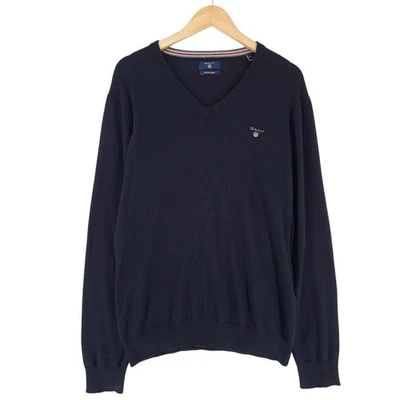 GANT Pull Pullover Homme Bleu Laine Coton Taille M - Photo 1/4