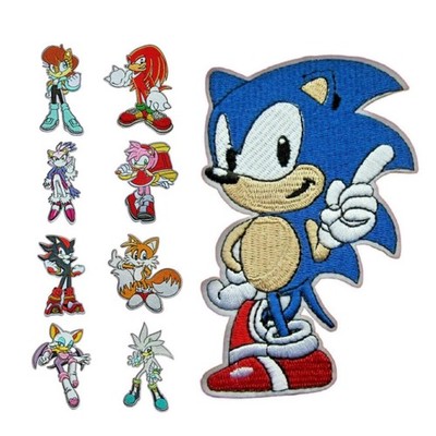 SONIC THE HEDGEHOG IRON ON PATCH Choice of 9 Characters Embroidered Applique
