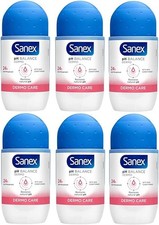 Sanex Dermo Antiperspirant Roll On 24h pH Balance Alcohol Free Skin Care 6 x50ml