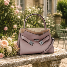 Tory Burch Lee Radziwill Petite Double Light Mauve Crossbody Bag/Shoulder Bag