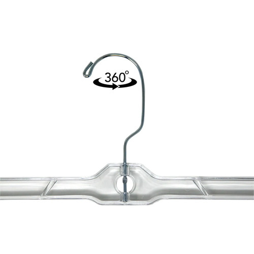 6pk Pant & Skirt Hangers – Crystal Clear Plastic w/ Swivel Neck - Picture 6 of 6