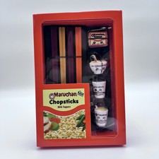 Maruchan chopsticks with Toppers 4 Set In A Pack 4 Molded Silicone Chopsticks