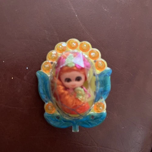 Vintage Mattel Jewelry Kiddles Flower Locket Brooch Tiny Doll Inside – 1967