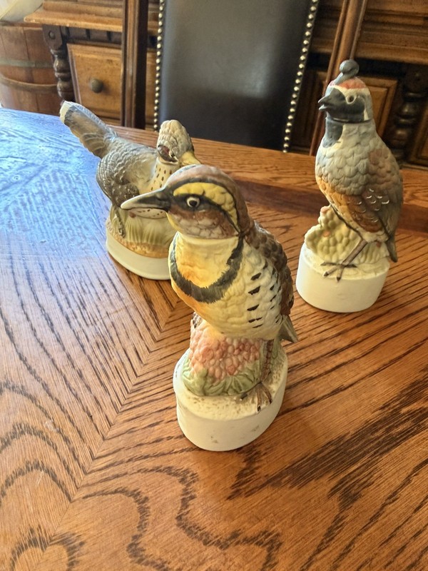 VTG Quail, Road Runner, & Meadowlark Decanter California Specifically  Club 1972