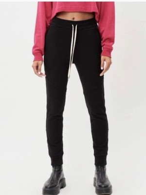 NEW John Elliott Women's Black Escobar Jogger Sweatpants Slim Fit Zip Ankle S 1