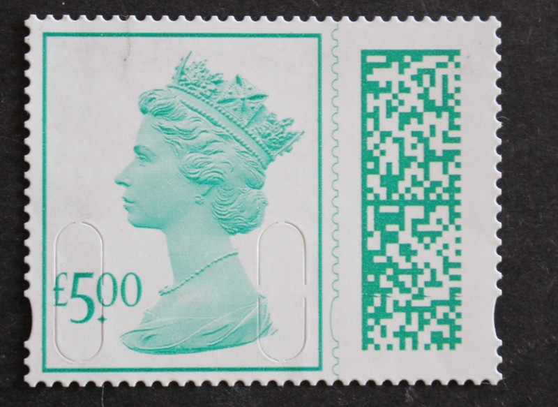 GB Stamp QEII Barcode Machin £5 v4840 M22L Used