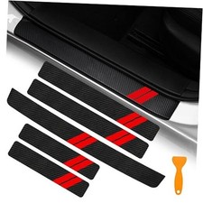 Door Sill Guard Decoration Stickers for Dodge Charger Challenger 5PCS Red Trim