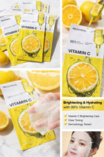 MEDIHEAL Vitamin C Sheet Mask Clear Toning 10 Sheets Brightening Korean Skincare