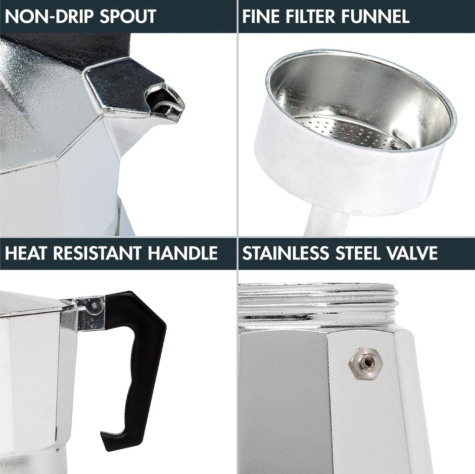 Classic Stovetop Espresso and Coffee Maker, Moka Pot for Italian and Cuban Ca... - Image 3 of 4