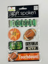 Me & My Big Ideas Soft Spoken Football Puffy Stickers