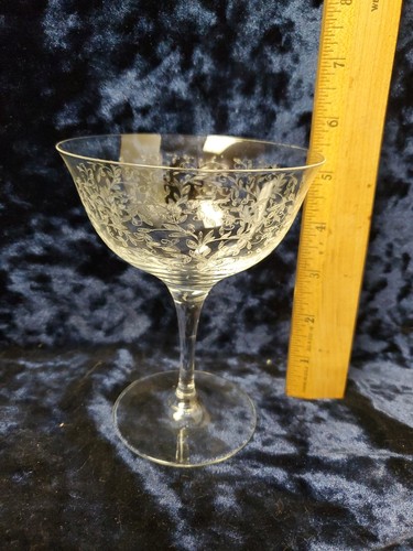 6) Vintage Mismatched Clear Crystal Champagne Coupes Stems - Picture 8 of 8