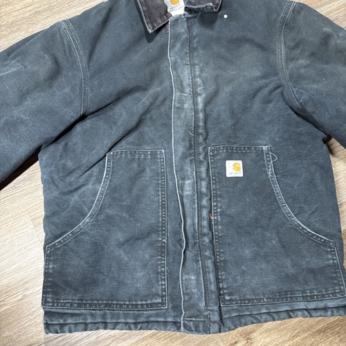 Vintage Carhartt Arctic Quilted Line Cord Kragen Jacke schwarz J02 BLK distressed - Bild 6 von 24