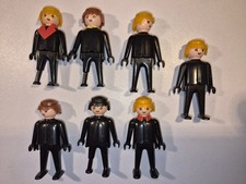 Konvolut 7 Playmobil Figuren Geobra 1974 schwarz div. Haare unbewegliche Hände