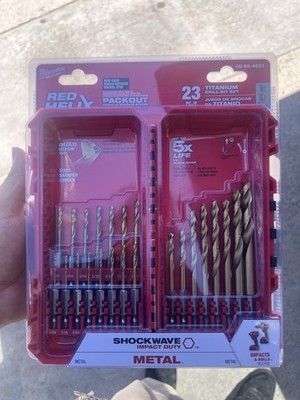 Milwaukee SHOCKWAVE RED HELIX Impact Duty Titanium Drill Bit Set 23pc 48-89-4631
