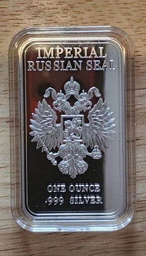 Patrick San Francisco Mint 2023 1 oz .999 Fine Silver Bar Russian Seal