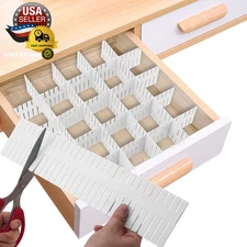 16 Pcs Drawer Divider Organizer, 14.5 Inch DIY Adjustable Drawer Dividers for Ba