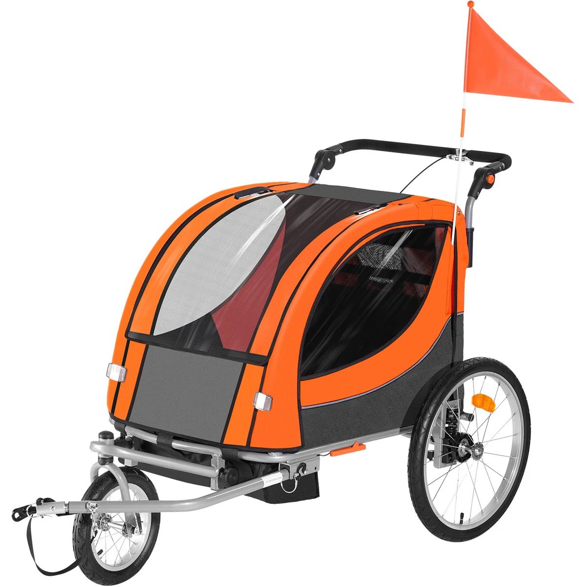 Bicycle Carrier Bike Trailer Jogging Stroller Combo Deluxe Bike  Trailer/Jogger/Stroller, Grey