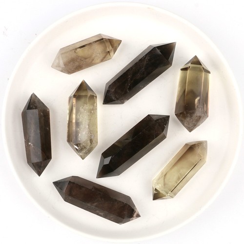 1PC Natural Smoky Quartz Double Point Crystal Tower Reiki Healing Ornament Gift - Imagen 8 de 20