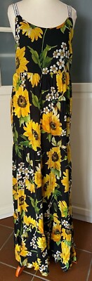 Hallhuber Dress Maxi Dress Sunflower Floral Sunflowers EUR 38 size US 8 UK 10