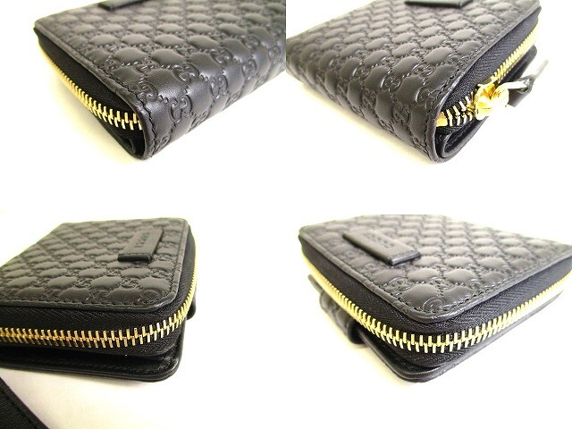 【GUCCI】 Microshima Half Wallet Gucci MicroShima Leather Zipper Wallet Long Cash Card
