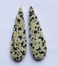 38.60 Cts Natural Dalmation Jasper 46mm X 13.5m each Cabochon Loose Match Pair