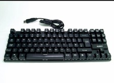 Aukey KM-G9 88 Key Black Mechanical Keyboard Wired Clicky Keys Compact