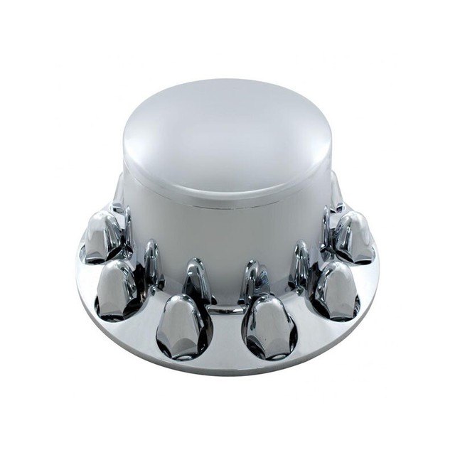 Semi Truck Chrome Rear Axle Wheel Cover With Removable Hub Cap & Lug
