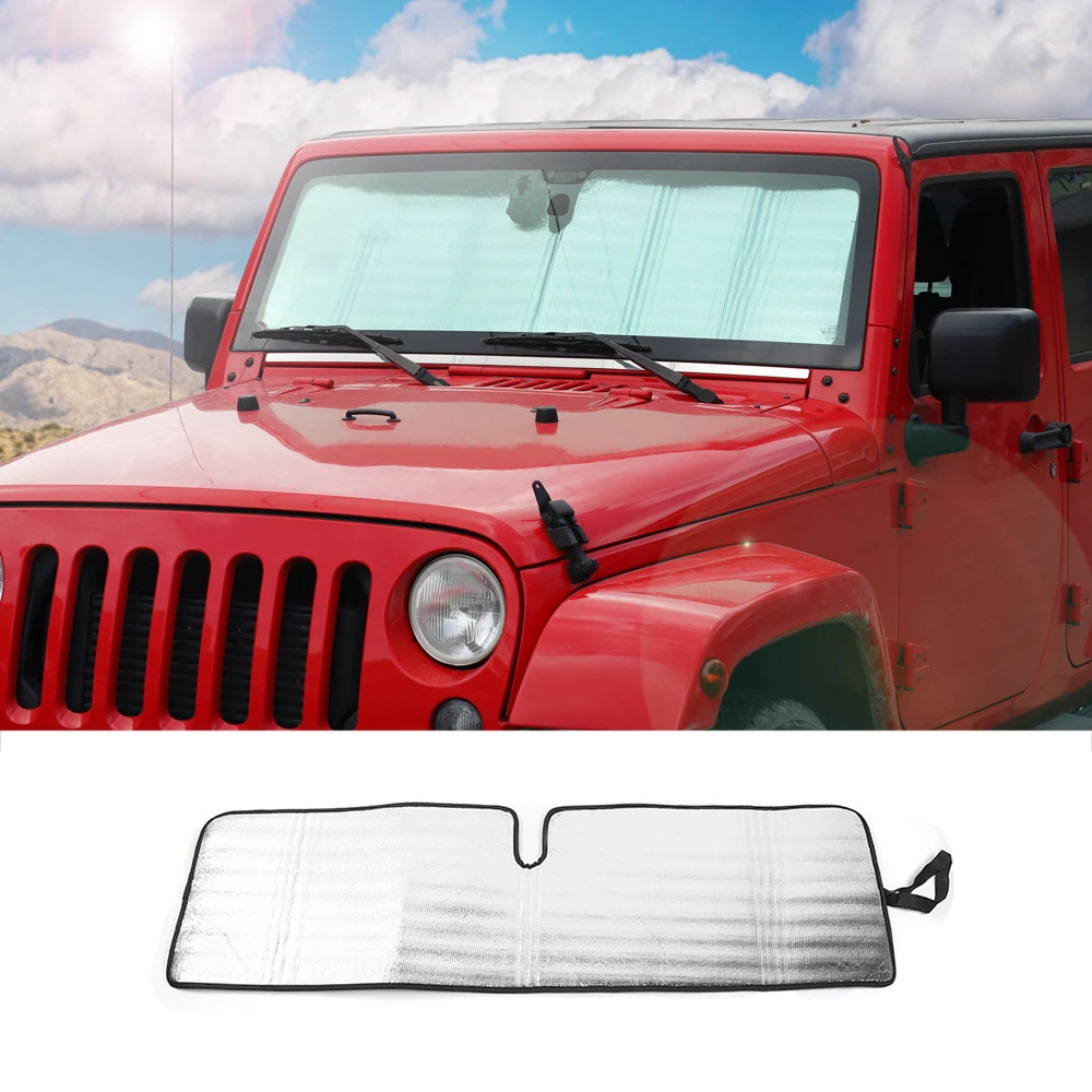 Fit 07-17 Jeep Wrangler JK Windshield Heat Shield Sunshade Sun shade Visor  Mat | eBay