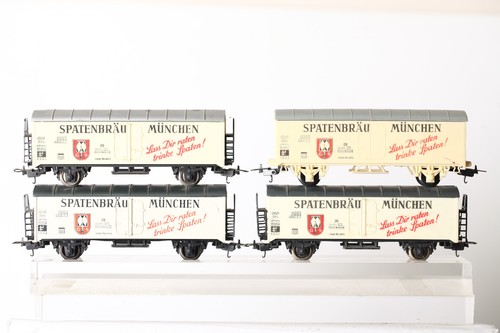 Lima H0 4 gedeckte Güterwagen Kühlwagen Spatenbräu München weiß (324162) | Zustand: Gebraucht