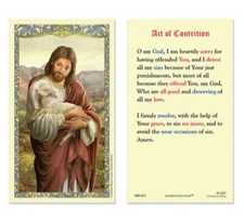 Laminated Act of Contrition Prayer Holy Card Reconciliation Confession Catholic