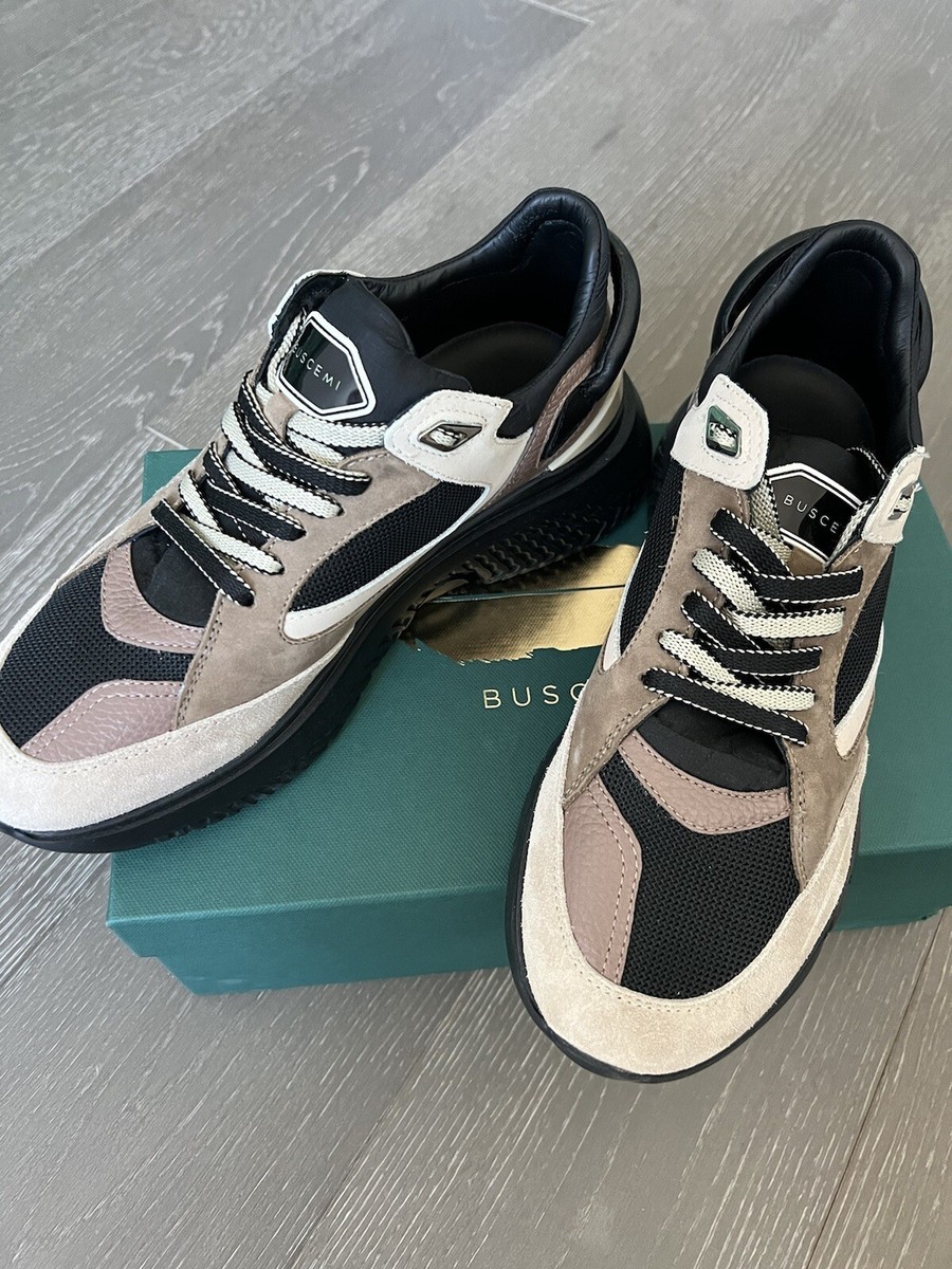 Buscemi Veloce Men's Black Brown Suede Leather NEW Sneakers US