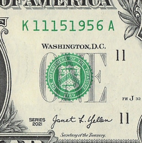 NOV 15 1956 Birthday Date Note Fancy Serial Number One Dollar Bill 11 15 1956 - 第 1/11 張圖片