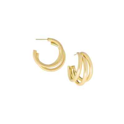 gold triple post hoop - Marlyn Schiff 