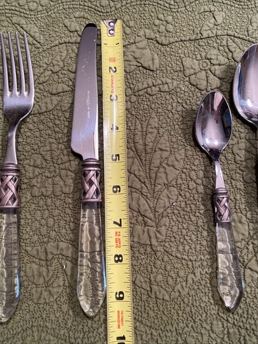 Vietri Aladdin Antique Clear Flatware 18/10 Stainless 5 Pc Place Setting New - Picture 4 of 12