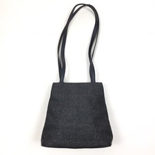 Borsa a tracolla Nine West anni 90 donna classica tinta unita in paglia intrecciata nera