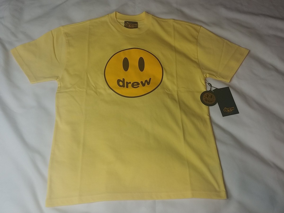 NWT Drew House Yellow Smiley Happy Face Justin Bieber Mascot SS T