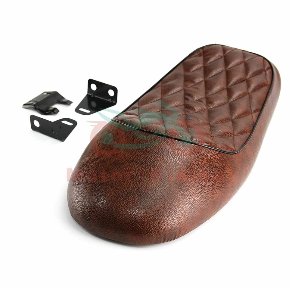 Sillín de joroba plano asiento café corredor motocicleta para Honda CB Suzuki Yamaha universal Foto 2 de 4