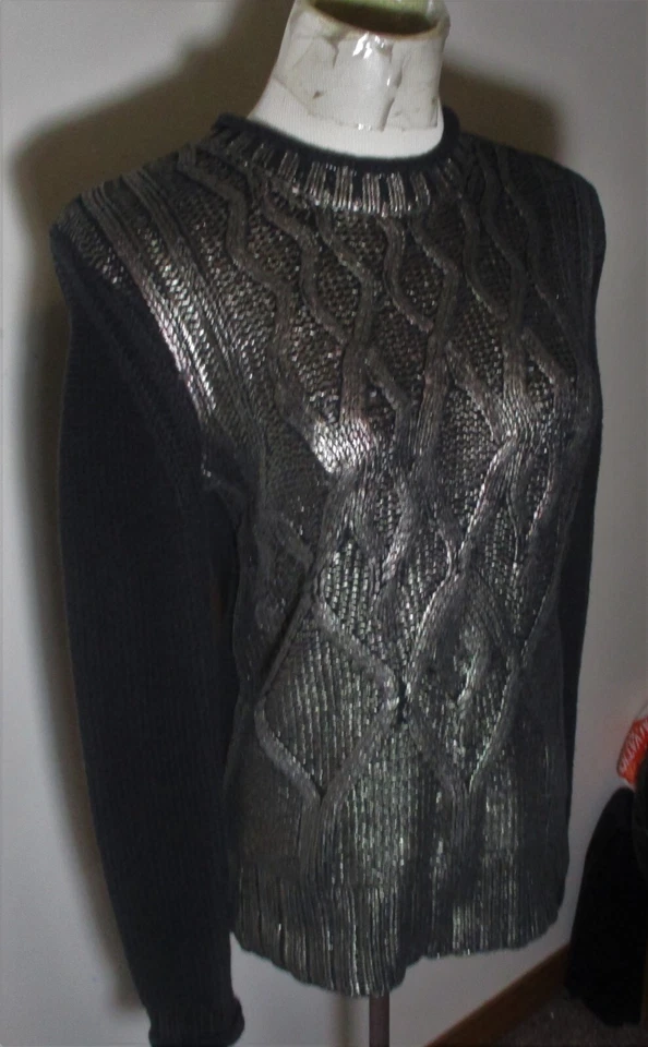 NARCISCO RODRIGUEZ черный кабель вязаный свитер размер XS - Изображение 3 из 4