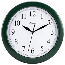 25205 Equity by La Crosse 10" Plastic Analog Wall Clock - Hunter Green