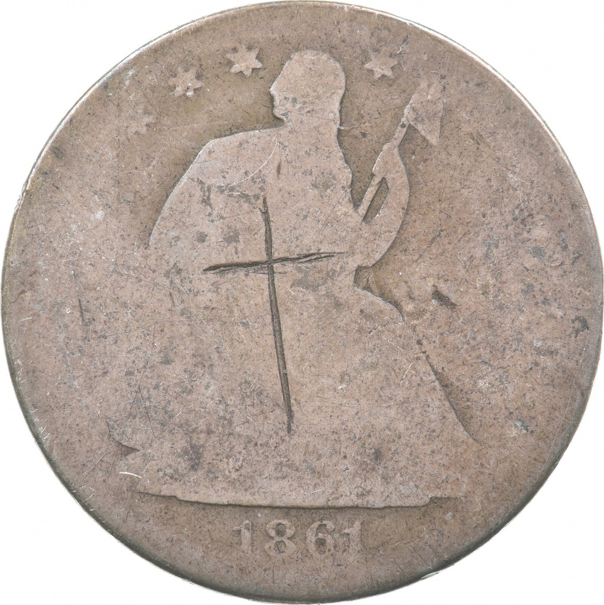 コレクション 1860 Seated Liberty Half Dollar 1861-S Seated Liberty Half Dollar WHZ Countermark *5549 | eBay