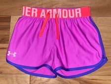 NWOT UNDER ARMOUR GIRLS PINK ATHLETIC SHORTS SIZE S LD2