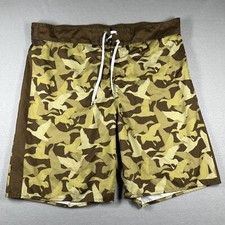 Duck Dynasty Board Shorts Swim Trunks Camouflage Mens 38" Ducks Green Brown